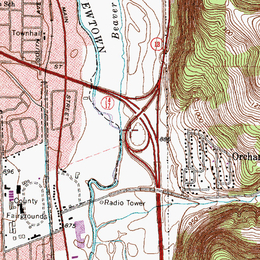 Topographic Map of Beaver Brook, NY