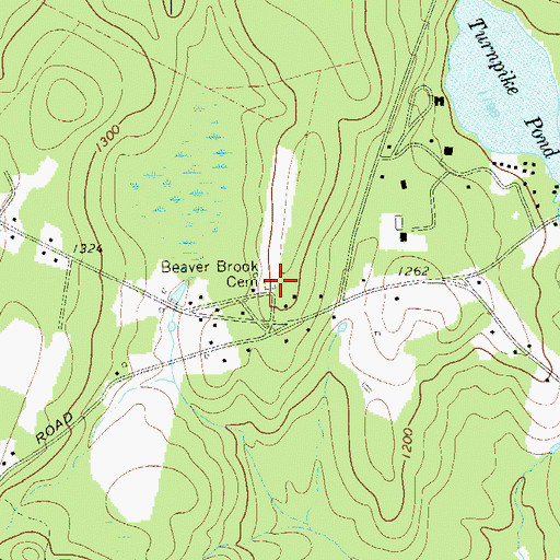 Topographic Map of Beaver Brook Cemetery, NY