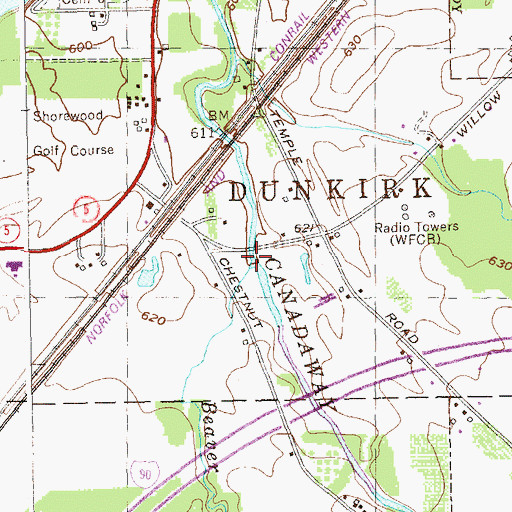Topographic Map of Beaver Creek, NY
