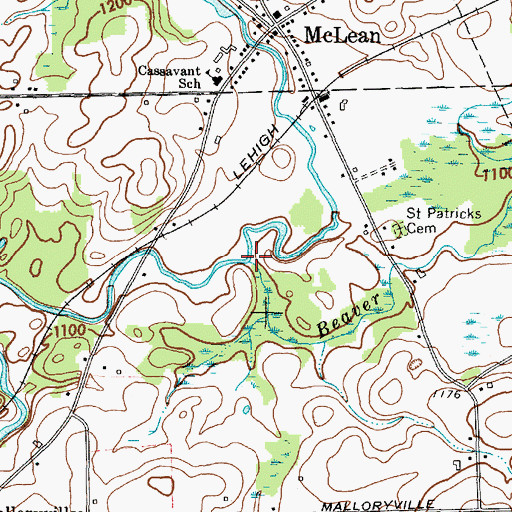 Topographic Map of Beaver Creek, NY