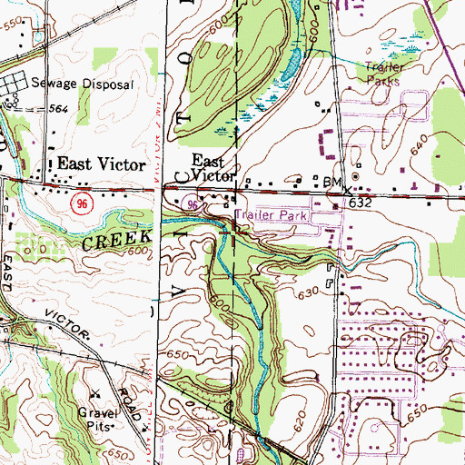 Topographic Map of Beaver Creek, NY