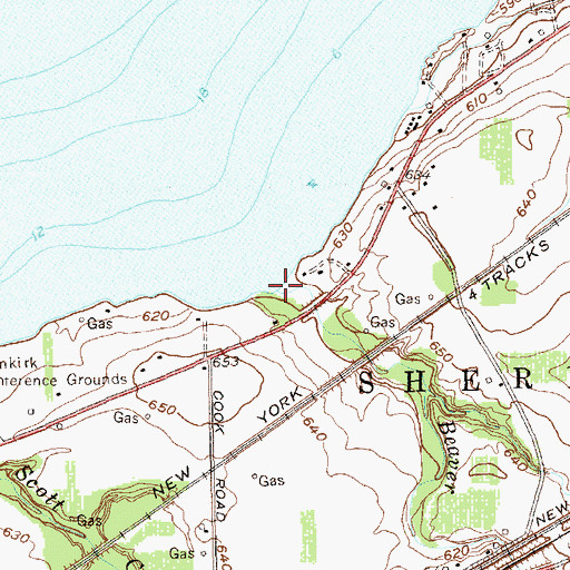 Topographic Map of Beaver Creek, NY