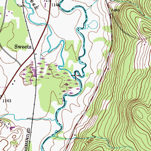 Topographic Map of Beaver Creek, NY