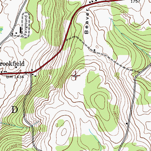 Topographic Map of Beaver Hill, NY