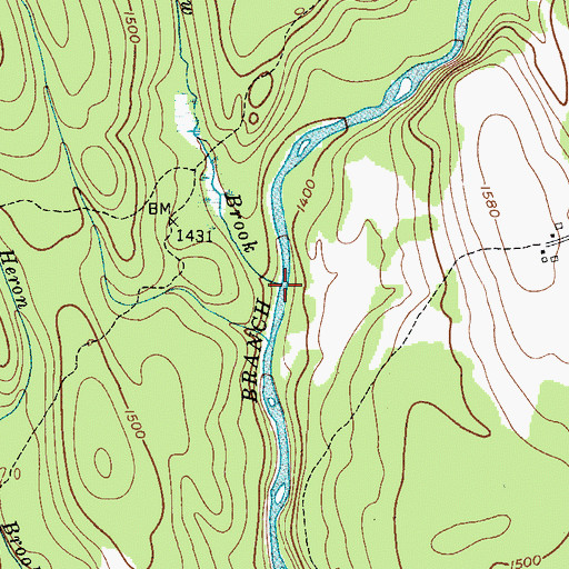 Topographic Map of Beaver Meadow Brook, NY