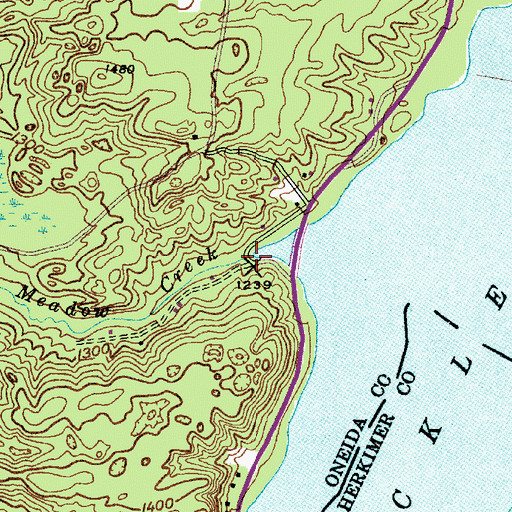 Topographic Map of Beaver Meadow Creek, NY