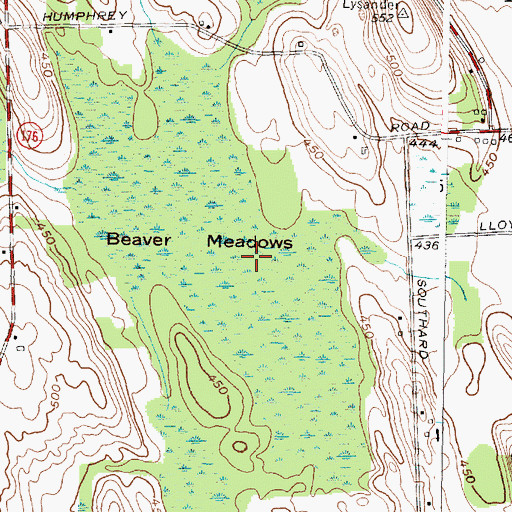 Topographic Map of Beaver Meadows, NY