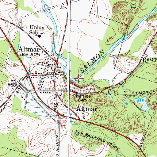Topographic Map of Beaverdam Brook, NY
