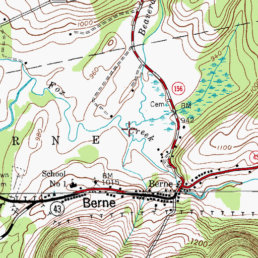 Topographic Map of Beaverdam Creek, NY