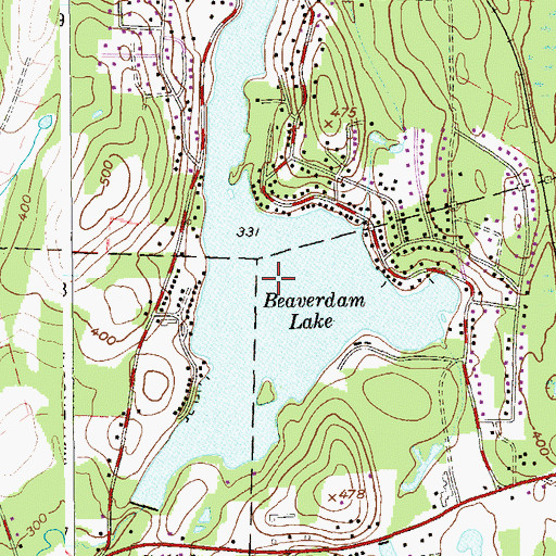 Topographic Map of Beaverdam Lake, NY