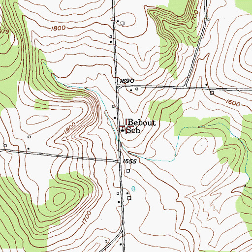 Topographic Map of Bebout School (historical), NY