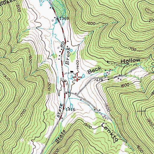 Topographic Map of Beck Hollow, NY