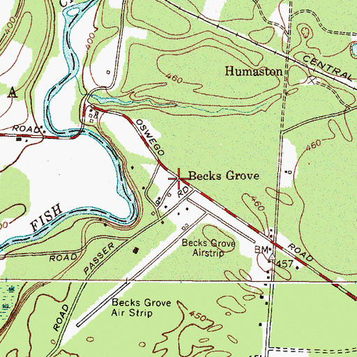 Topographic Map of Becks Grove, NY