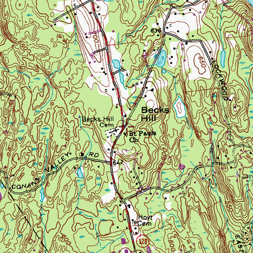 Topographic Map of Becks Hill, NY