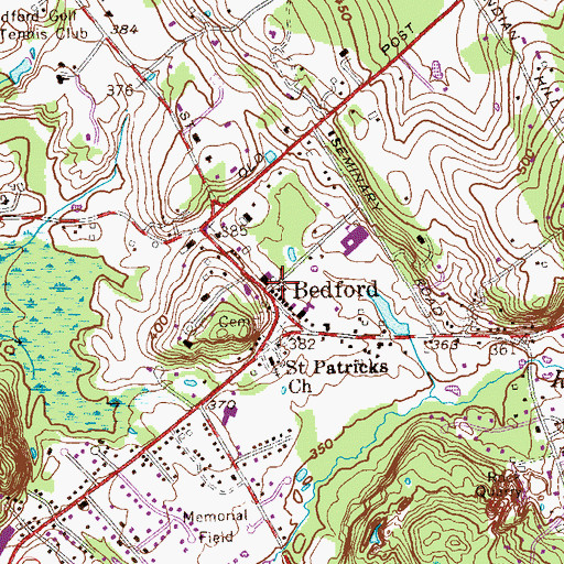 Topographic Map of Bedford, NY