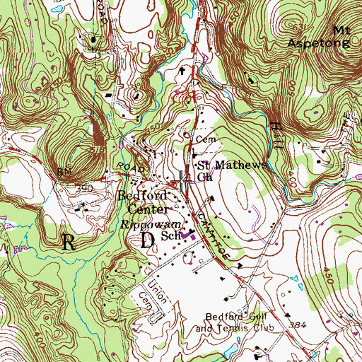 Topographic Map of Bedford Center, NY