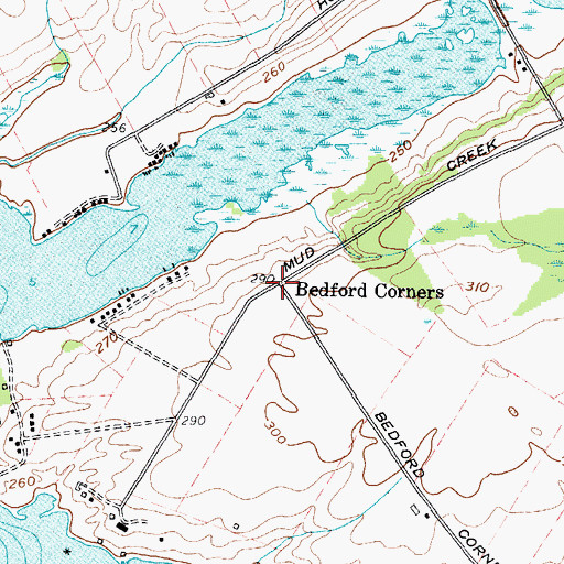 Topographic Map of Bedford Corners, NY