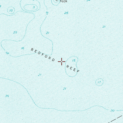 Topographic Map of Bedford Reef, NY