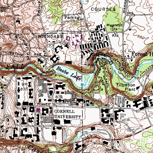 Topographic Map of Beebe Lake, NY