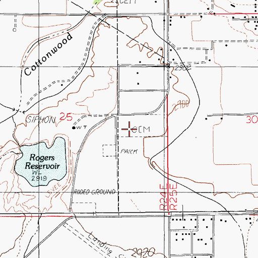 Topographic Map of Pima Cemetery, AZ