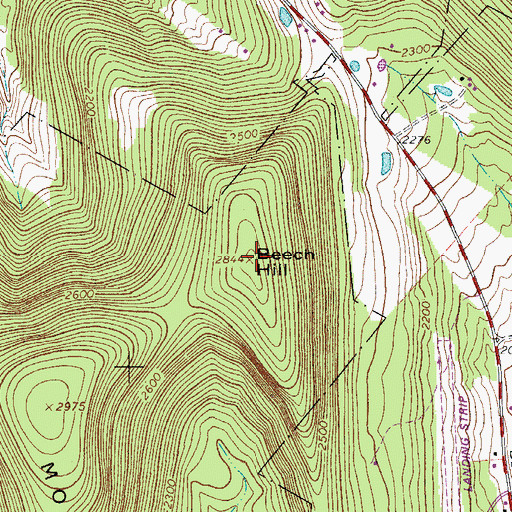 Topographic Map of Beech Hill, NY