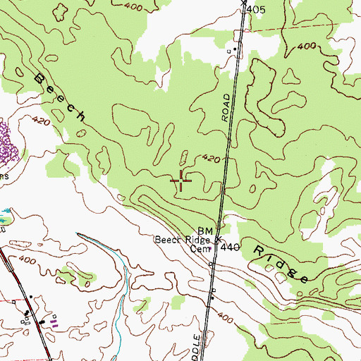 Topographic Map of Beech Ridge, NY