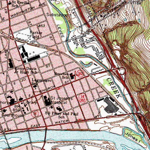 Topographic Map of Thomas K Beecher School, NY