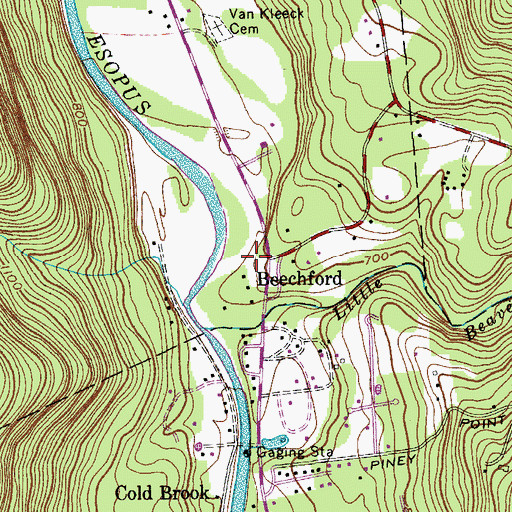 Topographic Map of Beechford, NY