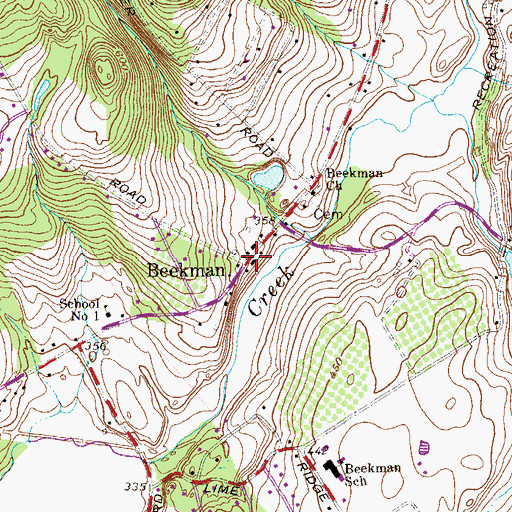 Topographic Map of Beekman, NY