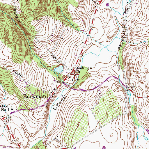 Topographic Map of Beekman Baptist Church, NY
