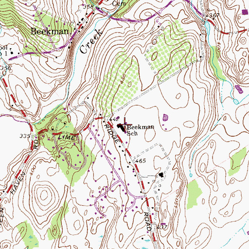 Topographic Map of Beekman School, NY