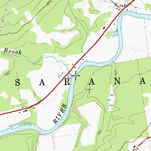 Topographic Map of Behan Brook, NY