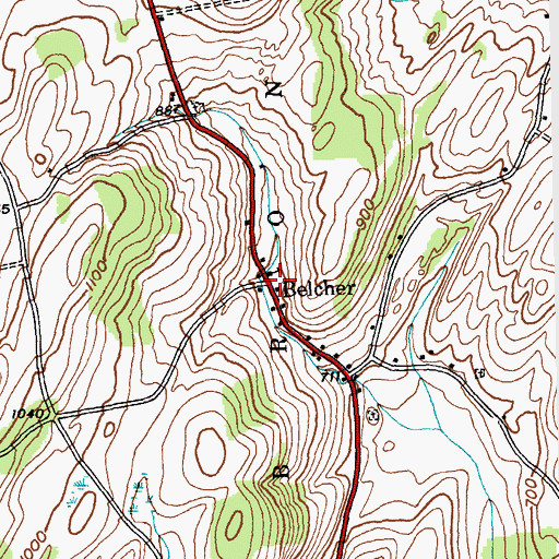 Topographic Map of Belcher, NY