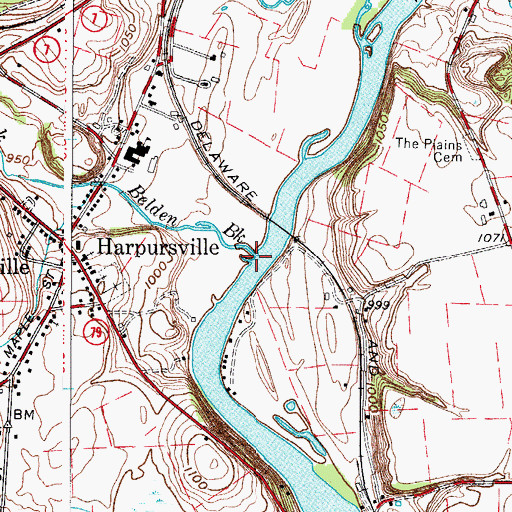 Topographic Map of Belden Brook, NY