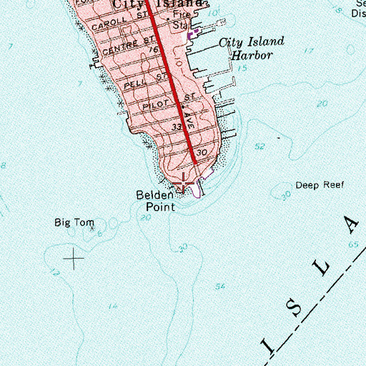 Topographic Map of Belden Point, NY
