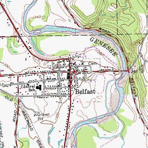 Topographic Map of Belfast, NY