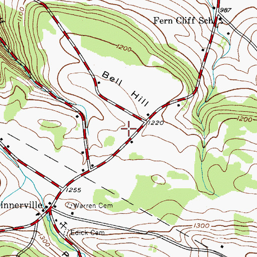 Topographic Map of Bell Hill, NY