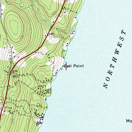 Topographic Map of Bell Point, NY