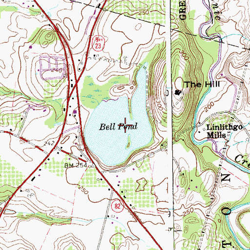 Topographic Map of Bell Pond, NY