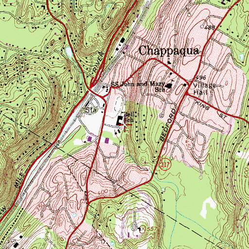 Topographic Map of Robert E Bell Middle School, NY