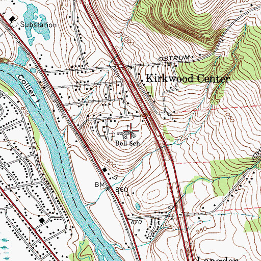 Topographic Map of Bell School, NY