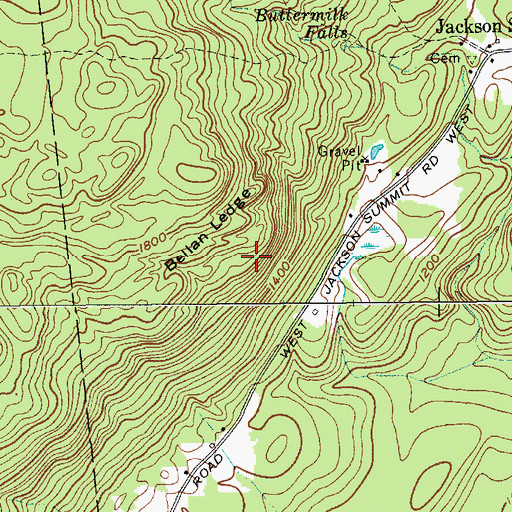Topographic Map of Bellan Ledge, NY
