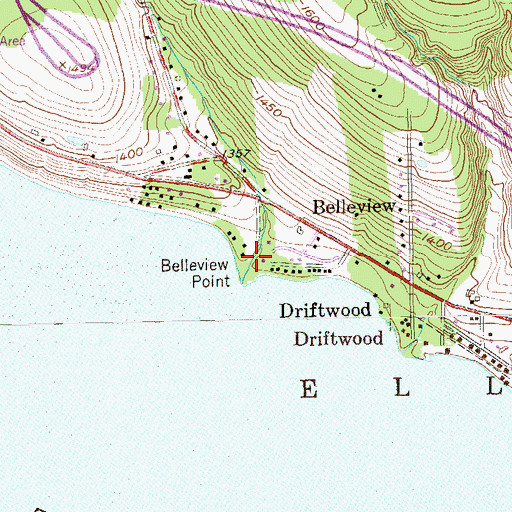 Topographic Map of Belleview Point, NY
