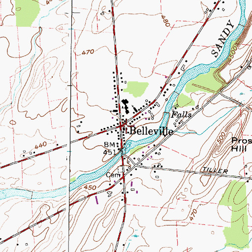 Topographic Map of Belleville, NY