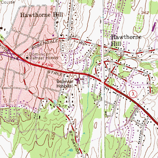 Topographic Map of Bellevue Woman's Medical Center, NY