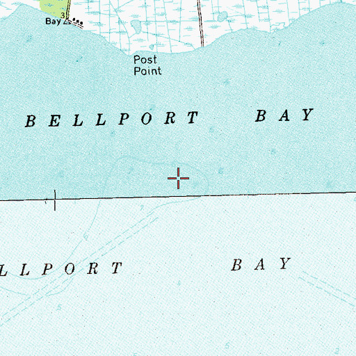 Topographic Map of Bellport Bay, NY