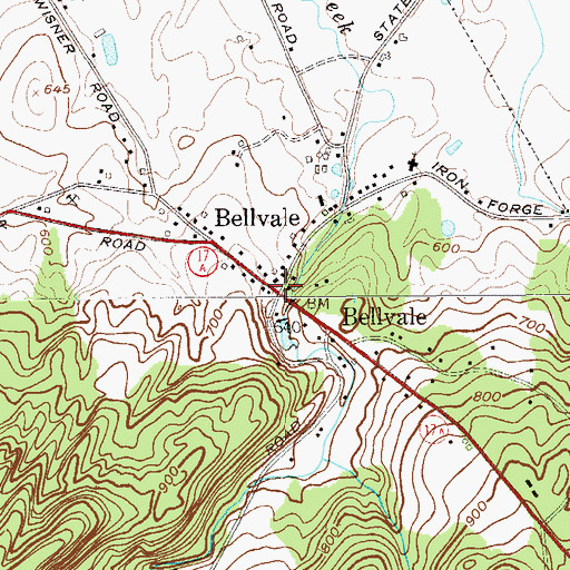 Topographic Map of Bellvale, NY