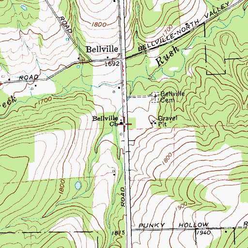 Topographic Map of Bellville Church, NY