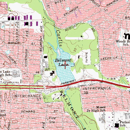 Topographic Map of Belmont Lake, NY
