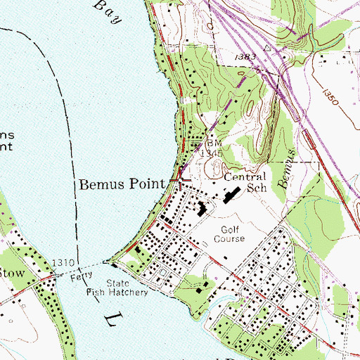 Topographic Map of Bemus Point, NY